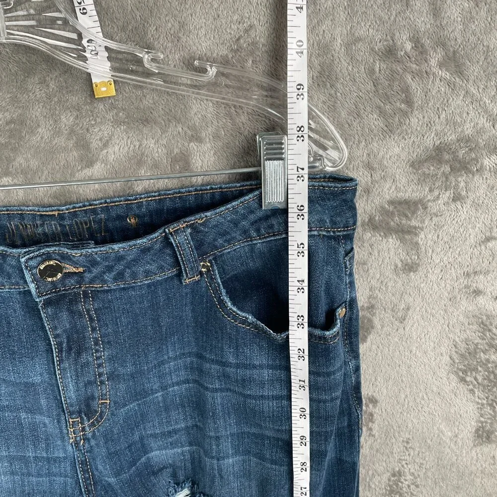 Jennifer Lopez Boyfriend Jeans Womens 14 Medium Wash Distressed Y2K Grunge Retro